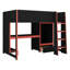 Gaming Loft Bed With Desk & Wardrobe, Wood Twin Loft Bed With Storage Drawer & LED Light-322145769