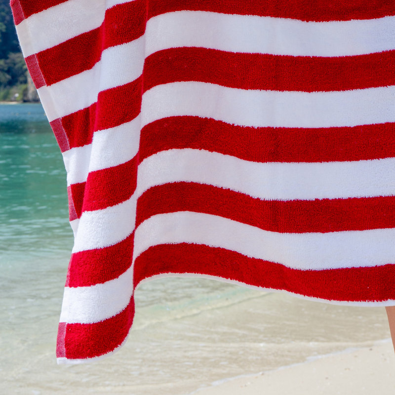 Serviette de plage Arkwright California Cabana 100% coton 30 x 70 (paquet de 4), Rouge