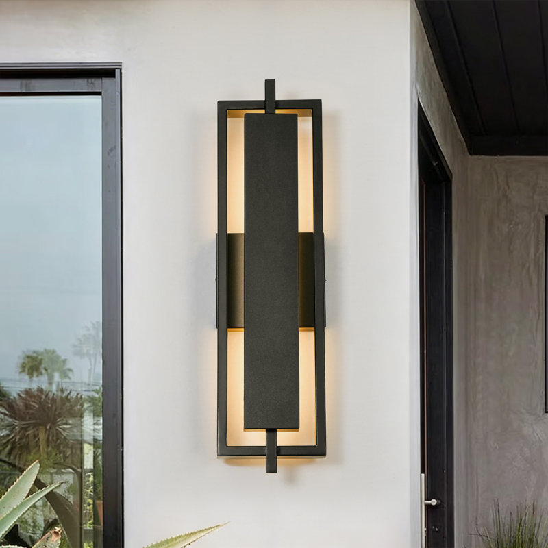 Ormand 12W Dimmable LED Black Outdoor Wall Sconce for Patio