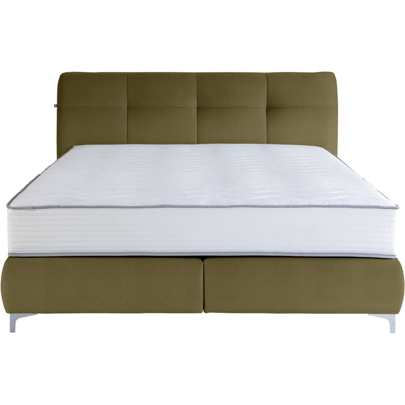 Boxspring Bed Vicky, European Kingsize (160 x 200cm), Green, H3