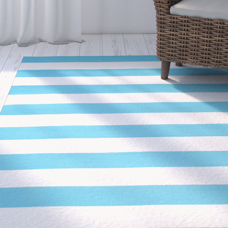 Dunkelberger Striped Cotton Hand Woven Area Rug, Rectangle 152 x 244 cm