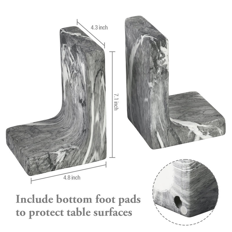 Ceramic Bookends, Black