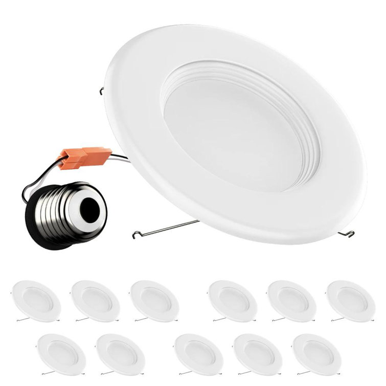 5/6" Round 15W Baffle LED Recessed Dimmable Downlight, 120V, 1100LM, CCT Selectable