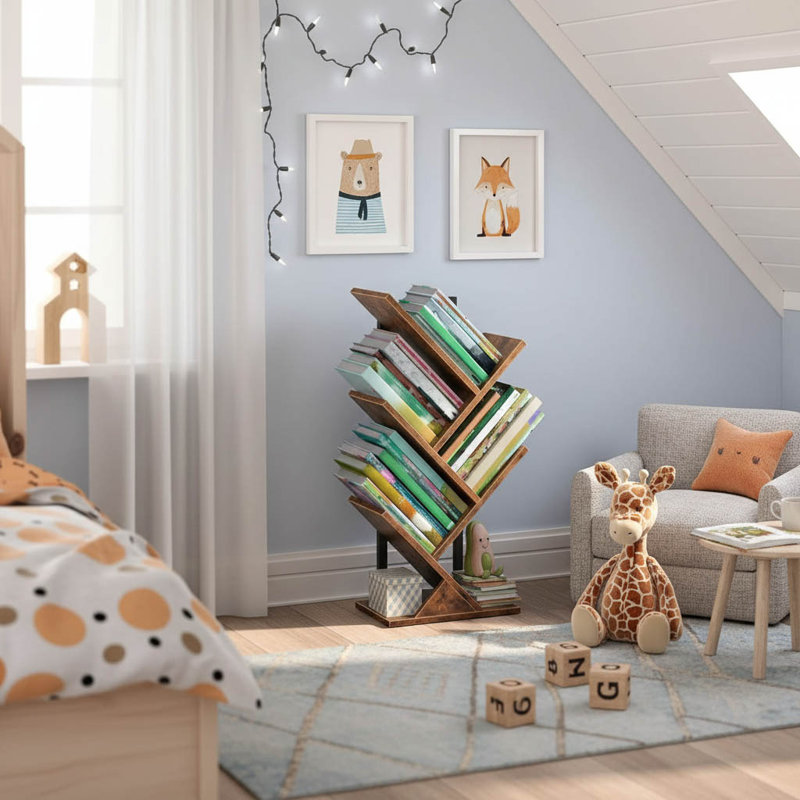 71cm H x 34cm W Bookcase, Rustic Brown