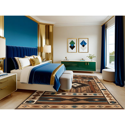  Washable Western Ranch Southwestern Area Rug