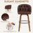 Counter Height Upholstered Swivel Bar Stools Set of 2, Modern Kitchen Island Chairs with Wide Backrest, Solid Wood Legs & Nailhead Trim-932342687-932342685