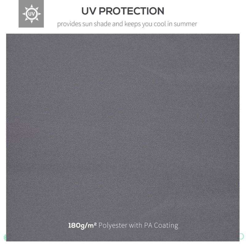 Outsunny Gazebo Replacement Canopy, 2-Tier Top UV Cover For Outdoor Gazebo, Dark Grey (TOP ONLY)