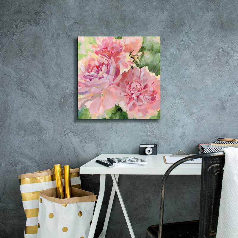 "Epic Graffiti" Sarahs Peony "par Katrina Pete, art mural sur toile, H 18 po x l 18 po x P 0,75 po