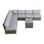 Ensemble de conversation de patio pour 6 personnes, table basse modulaire et rectangulaire de 8 pièces, coussins moelleux, housses d'eau, structure résistante aux intempéries entièrement assemblée pour 6 personnes, structure en aluminium recouverte, mousse à cellules ouvertes de 5 po d'épaisseur