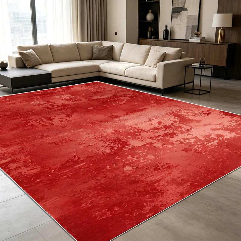 1PC Burgundy Distressed Vintage Abstract Texture area rugs for Living Room, Soft and Comfortable, Suitable for all seasons, easy-to-maintain, machine washable Indoor floor mat, Under Table Farmhouse suitable for dining table, kitchen, bedroom,