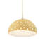 Luminaire suspendu dôme perforé 1 lumière - Nickel brossé - Ampoule remplaçable - Cordon torsadé beige-653609095-653609108-653609112