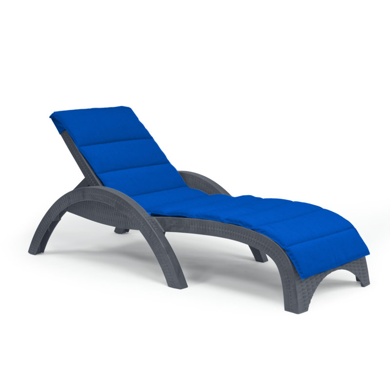 Sunbrella Outdoor 0.5'' Chaise Lounge Seat / Back Cushion, Canvas Pacific Blue Sunbrella® Canvas