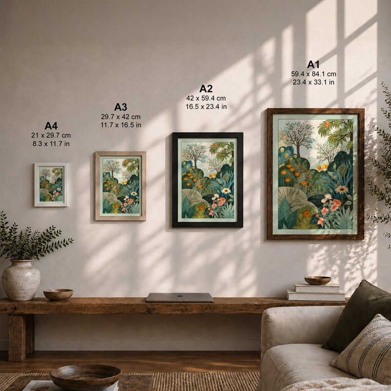 Garden in Bloom Botanical - Framed Print, A3 - 42.0 x 29.7 cm, Unframed