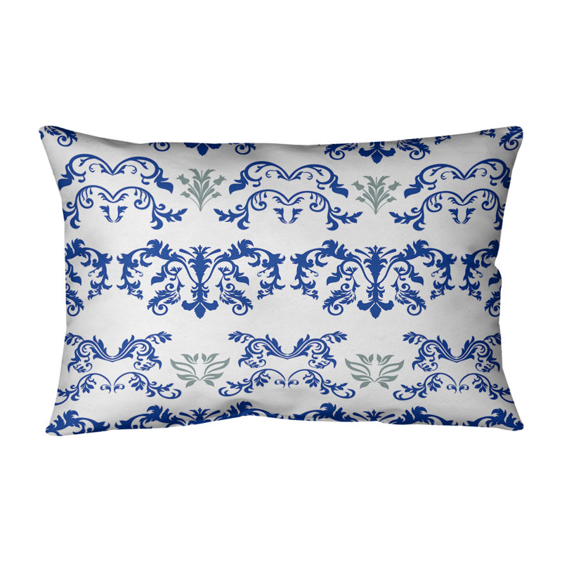 Housse et insert de coussin rectangulaire Dallas Football Baroque, Blanc / bleu marine / gris, Croisé en coton