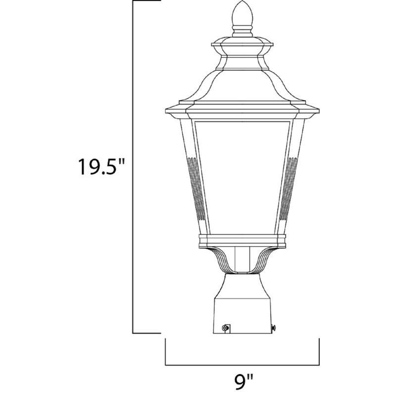 Tête de lanterne 1 lumière Monette, H 19,5 po x l 9 po x P 9 po