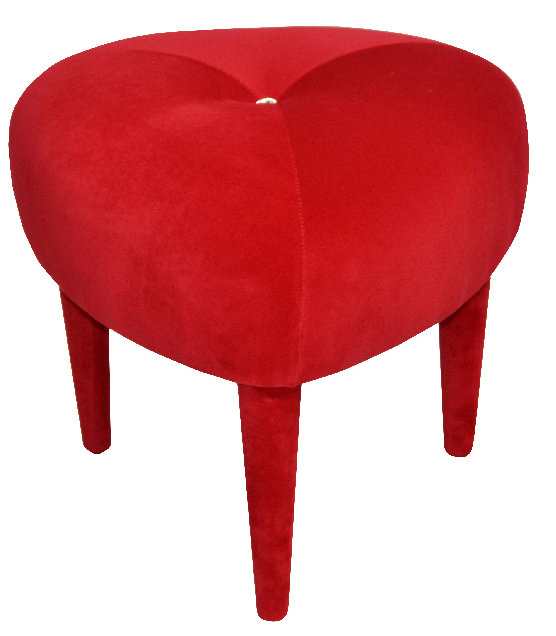 Solid + Manufactured Wood Accent Stool, Red