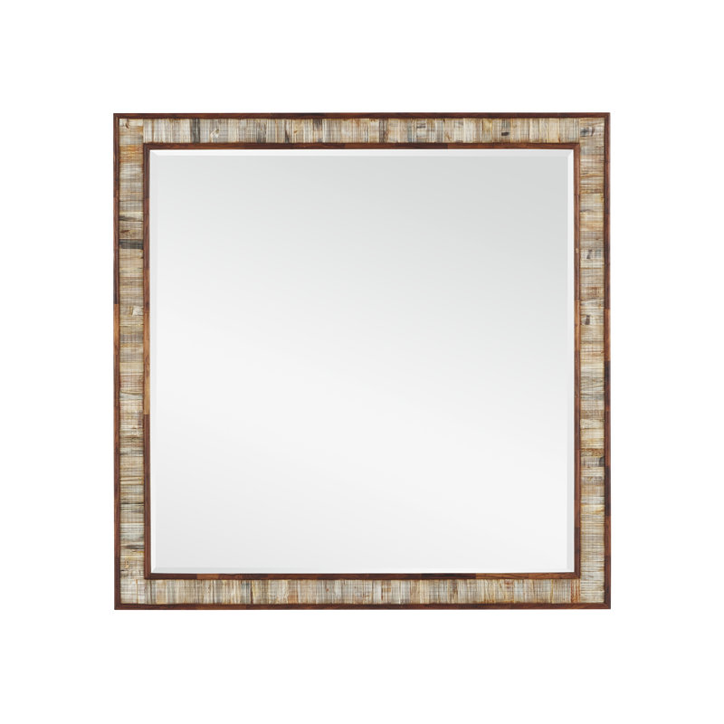 Hyson Flat Bone Beveled Wall Mirror