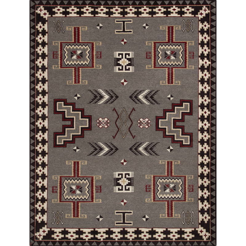 Mesa Hand Knotted Wool Geometric Shapes Area Rug, Rectangle 12' x 16'