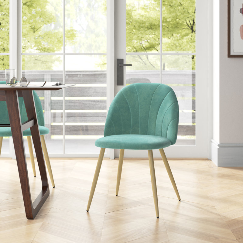 Aveline 45cm H Velvet Upholstered Side Chair, Green