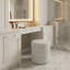 Repose-pieds cylindrique avec rangement, gris clair