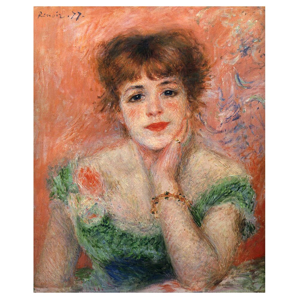 Leinwandbild Jeanne Samary im tief ausgeschnittenen Kleid von Pierre-Auguste Renoir