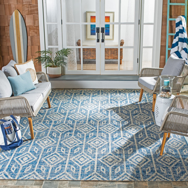 Colwart Performance Ikat Indoor/Outdoor Area Rug, Rectangle 8' x 11'