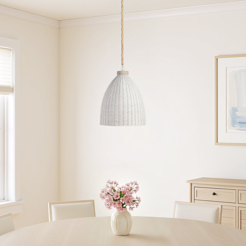 Olsen 1 - Light Whitewash Dome Pendant, 92" H x 30" W  x 30" D, White