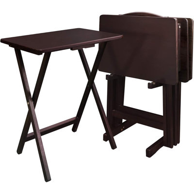 Ensemble de tables-plateaux 5 pièces Home, espresso