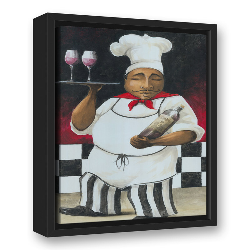 «Serving Chef» sur impression sur toile, H 15,75 po x l 12,75 po x P 1,75 po, Cadre flottant noir