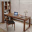 Bureau rectangulaire en bois massif noyer clair-1764011400