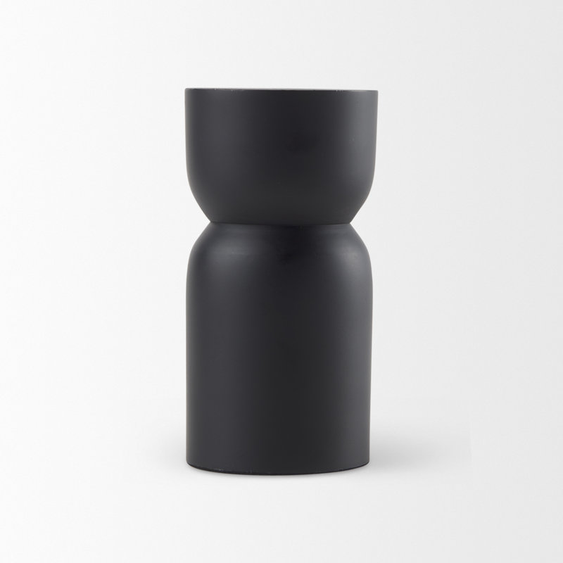 Metal Tabletop Candlestick, 5'' H x 2.5'' W x 2.5'' D, Black