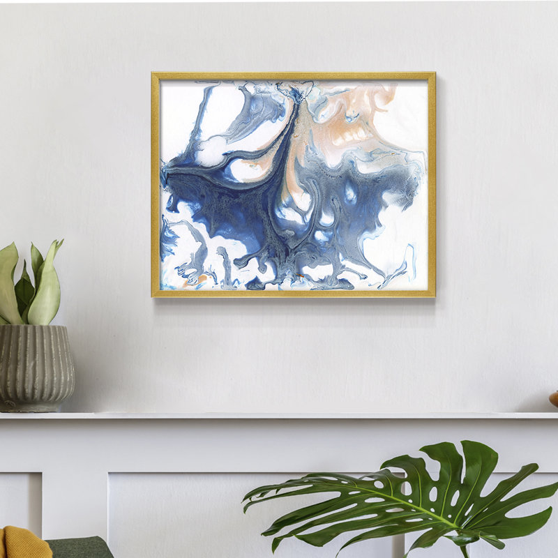 Dancing Blue I -Framed Print - Restickable, 16" H x 20" W