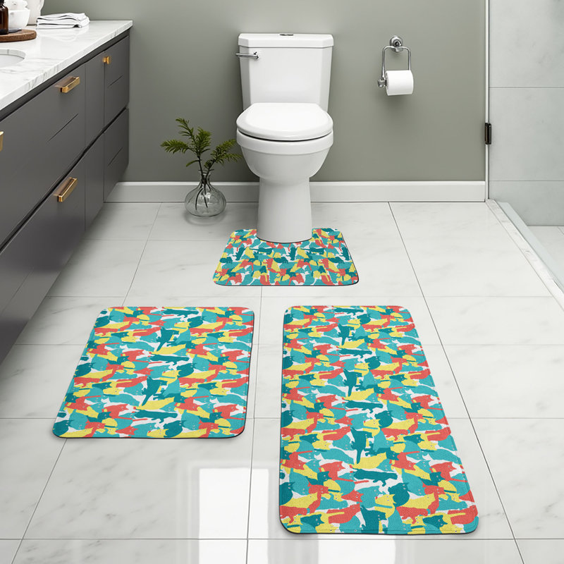  Multicolore ensemble de tapis en forme de U et de tapis pour chien et chat