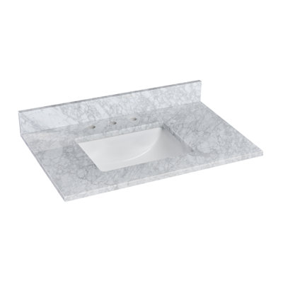 36'' Marble Single Bathroom Vanity Top with Sink