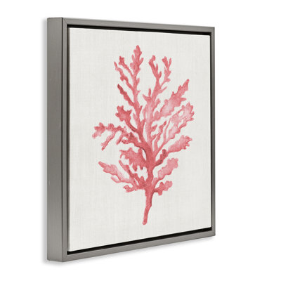 Cadre flottant Rosy Pink Coral Branch, design par Janet Tava