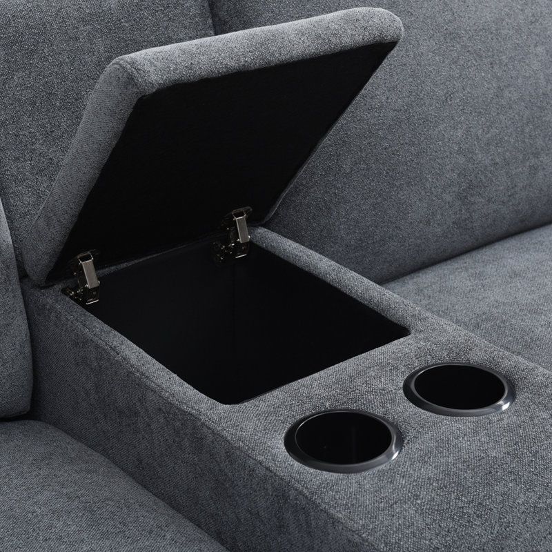 Ensemble de canapé inclinable électrique, ensemble de mobilier de salon, ensemble de canapé avec port USB, Gris foncé