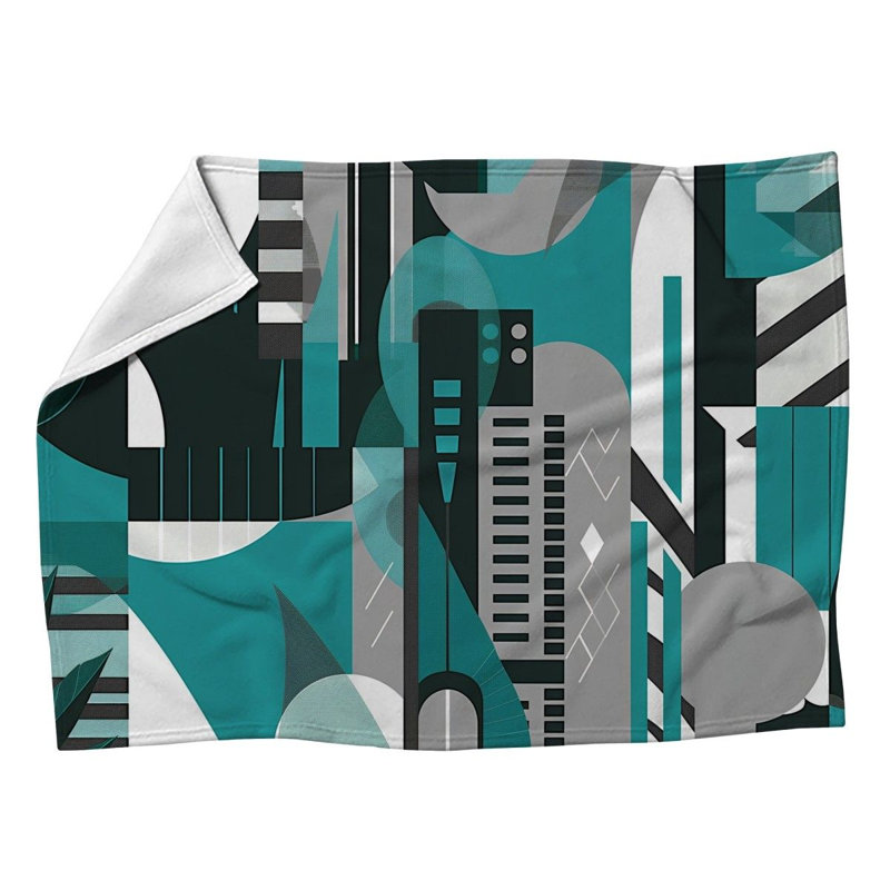 Abstract Cool Pattern Machine Printed Throw Blanket, 50" W x 60" L
