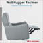 Fauteuil inclinable inclinable électrique près du mur avec ports USB / Type-C, fauteuil en cuir PU peu encombrant | Bleu gris