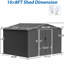 10x8 Ft Metal Shed For Backyard, Lockable Door, Grey Finish Outdoor Storage In With Frame