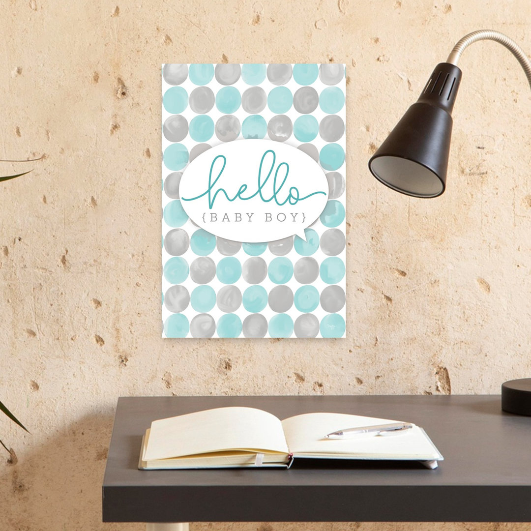 Hello Baby Boy Abstract Contemporary Wall Art Print