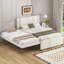 Lit plateforme tapissier pleine grandeur avec couchette convertible Roomfitter pour chambre d'amis, beige