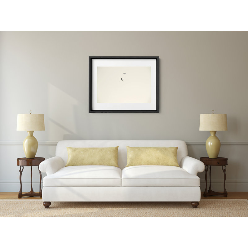 Birds Flying High Print by Joseph Regan, 14" H x 16" W x 0.75" D, Black