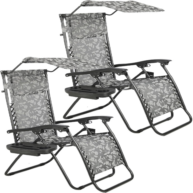 Folding Recliner Chair, Black
