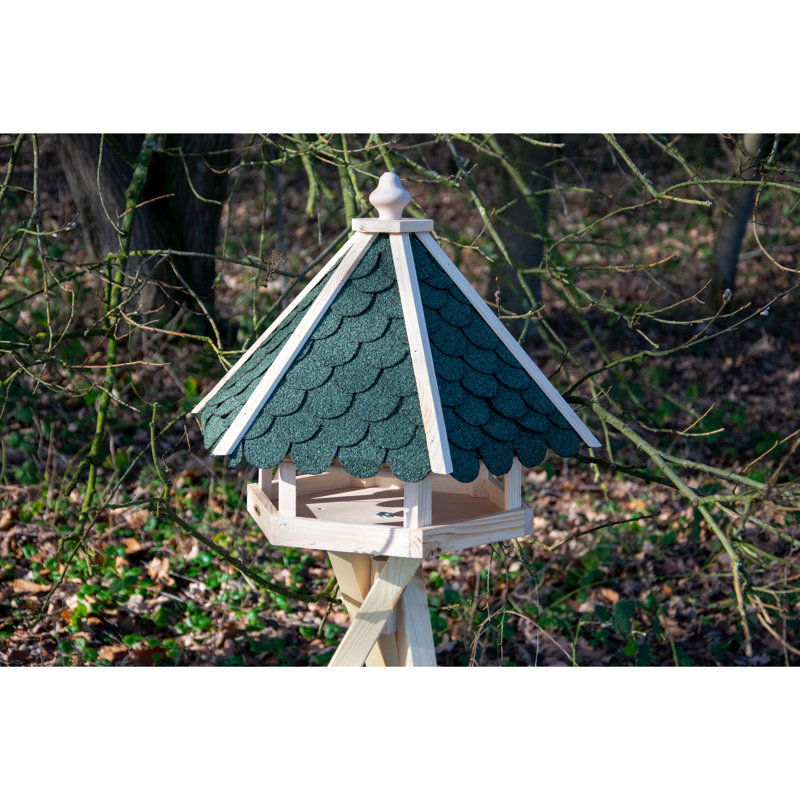 Wood Pole Decorative Bird Feeder