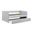 Lit gigogne escamotable moderne avec poches latérales, lit de jour simple rembourré et garniture cloutée-729010949