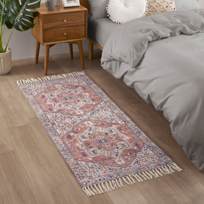 Jessica Simpson Machine Washable, Slip Resistant Accent and Runner Rugs with Fringe
