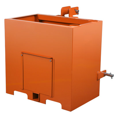 3 Point Ballast Box,800lbs Capacity,Standard 2 inch Hitch Receiver,with 5cu.ft Volume,Heavy Duty Steel, Fits Category 1 Tractor Attachment