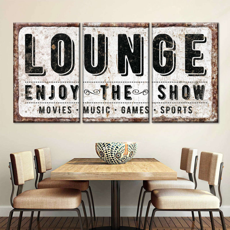 Plaque de bar-salon 3 pièces, H 18 po x l 38 po x P 1,25 po