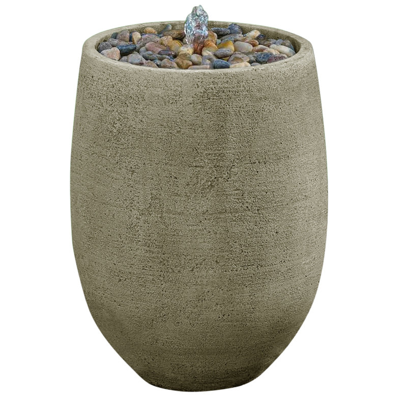 Fontaine en béton Yayla, H 22 po x l 15,5 po x P 15,5 po, Vert