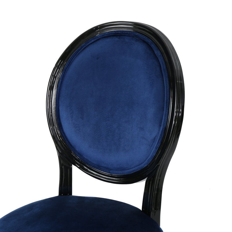 Chaises d'appoint rembourrées, Marine, Lustre noir